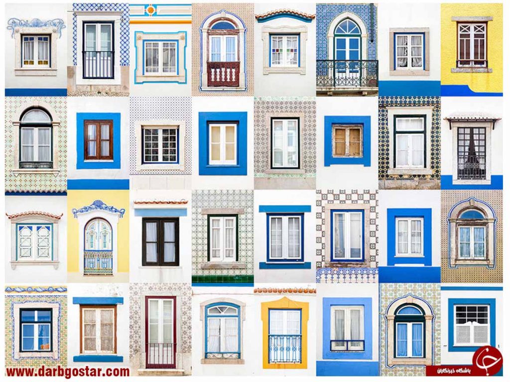 پنجره ساختمان های یکی از شهر های پرتغال