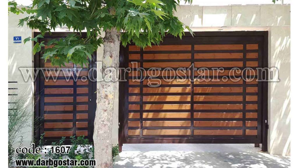 درب فلزی طرح چوب کد درب 1607
