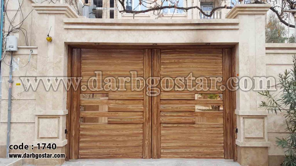 درب فلزی طرح چوب کد درب 1740